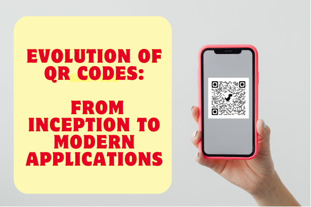 QR code history, QR code development, QR code applications, QR code uses.