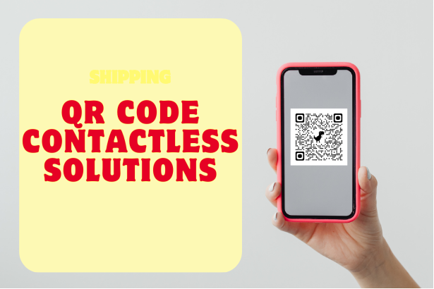 QR Code Contactless Payment with Hand Graphic