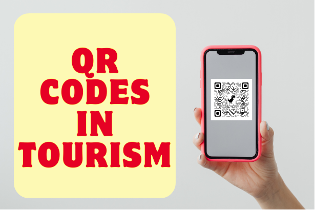 Tourist Scanning QR Code for Information at Landmark